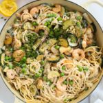 Easy prawn pasta recipe with creamy garlic sauce