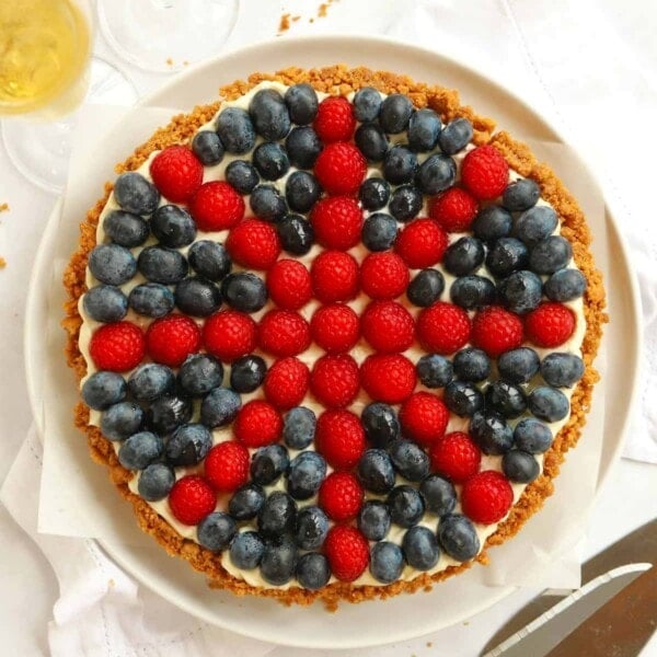 The Queen's Platinum Jubilee Lemon Cheesecake Tart Recipe with Union Jack Flag