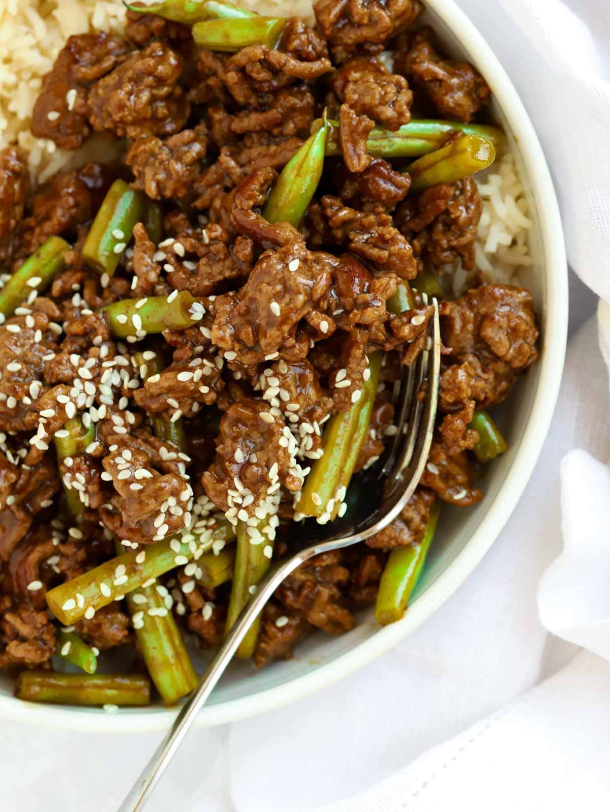 Delicious family friendly meal of sticky beef mince stir fry recipe.