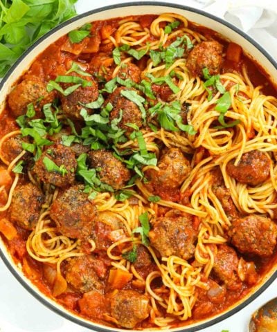 A rich and delicious family favourite - easy Italian-style meatballs served with spaghetti