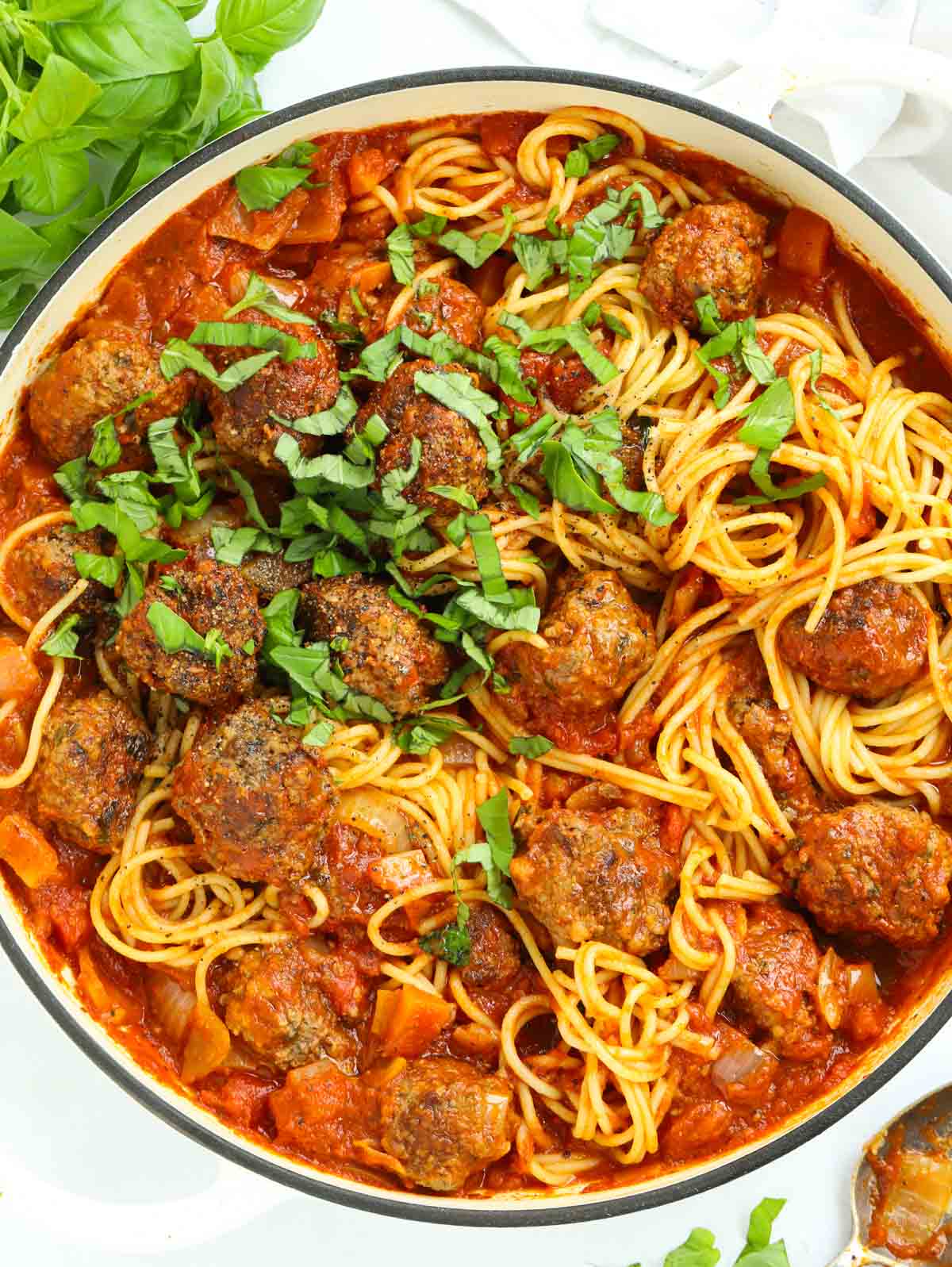 A rich and delicious family favourite - easy Italian-style meatballs served with spaghetti