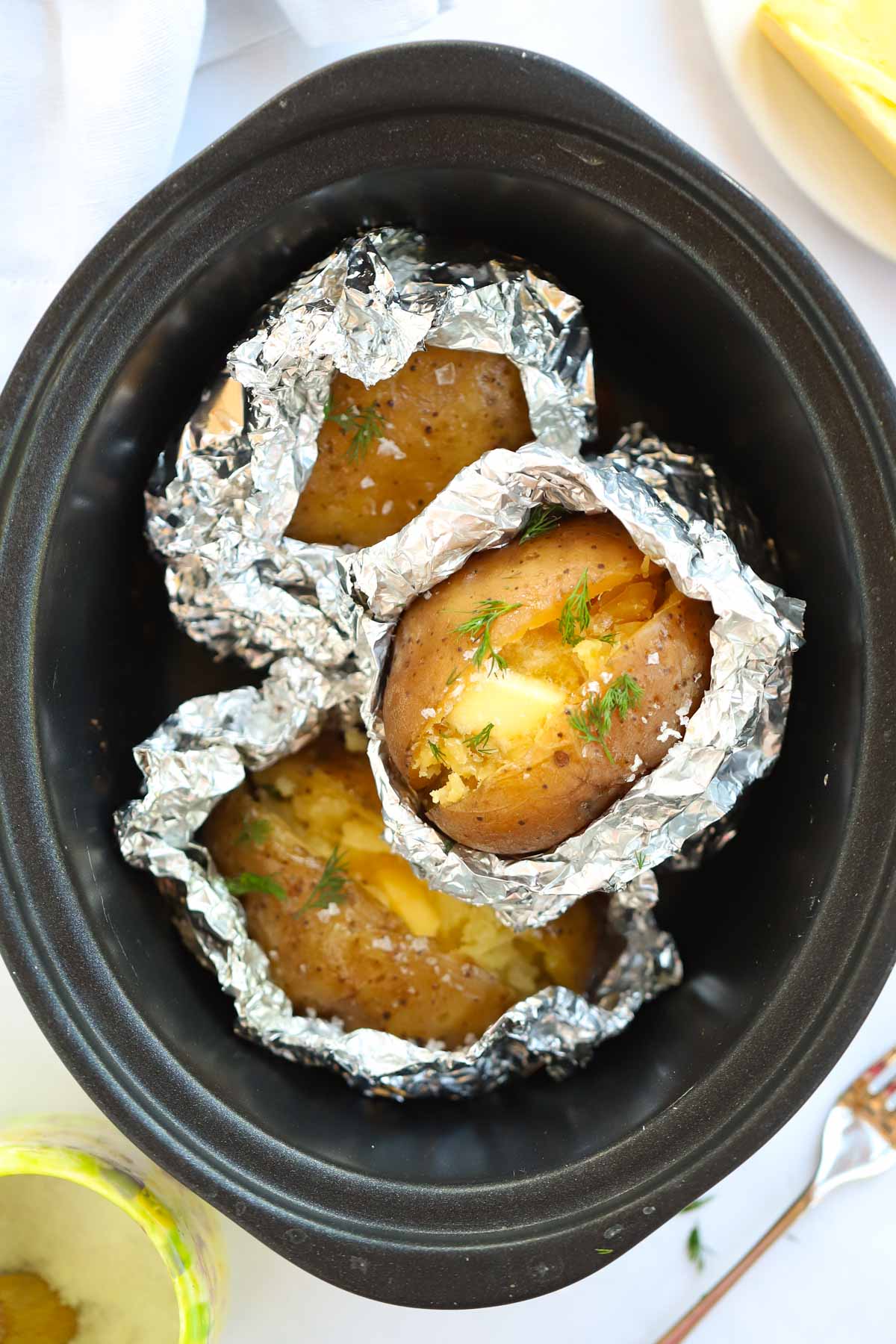 Slow Cooker Jacket Potatoes {Easiest Ever Recipe!}