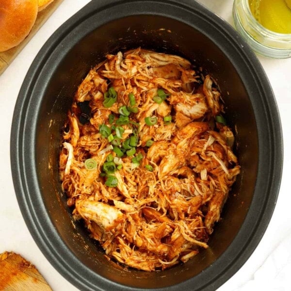 Honey Barbecue Pulled Chicken made in the slow cooker