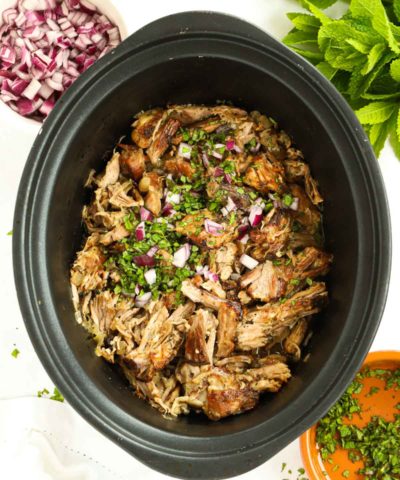 A delicious, juicy Mexican-inspired meal. Here is the Pork Carnitas recipe