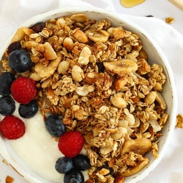 Make delicious granola with oats, nuts and fruit in the slow cooker easily.