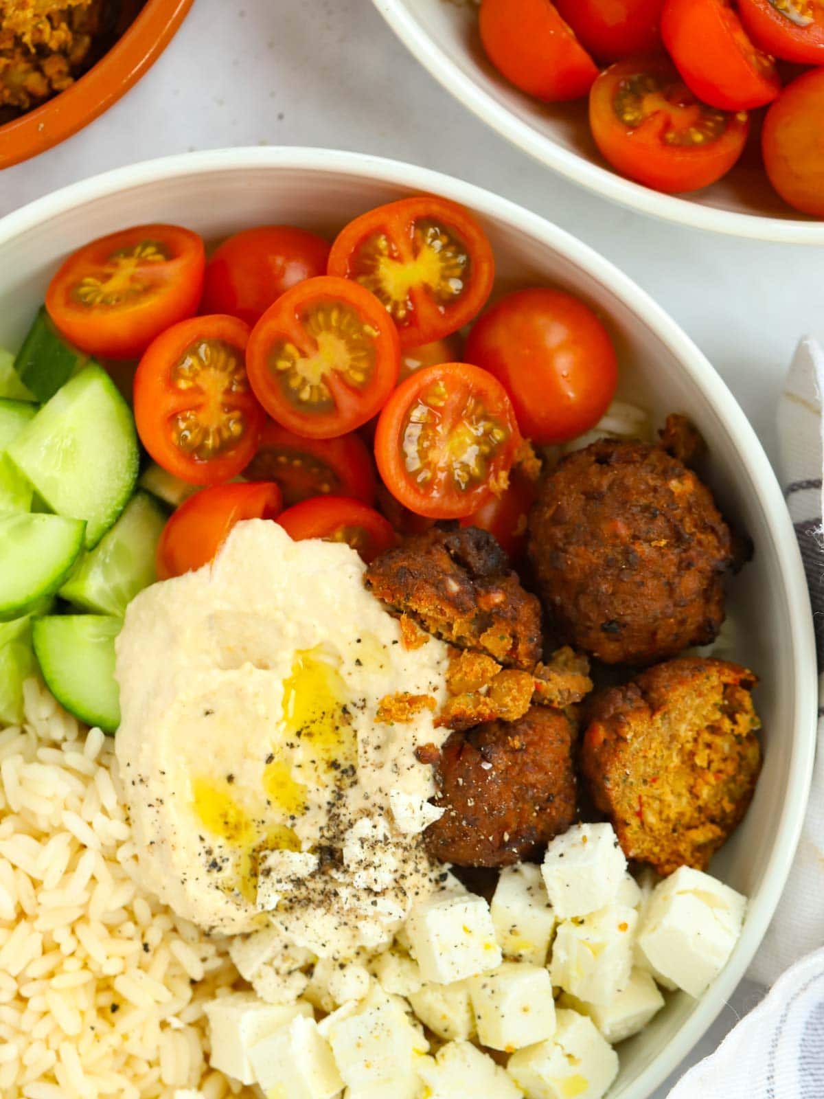 Falafel Hummus and Salad Meal-Prep Bento Boxes