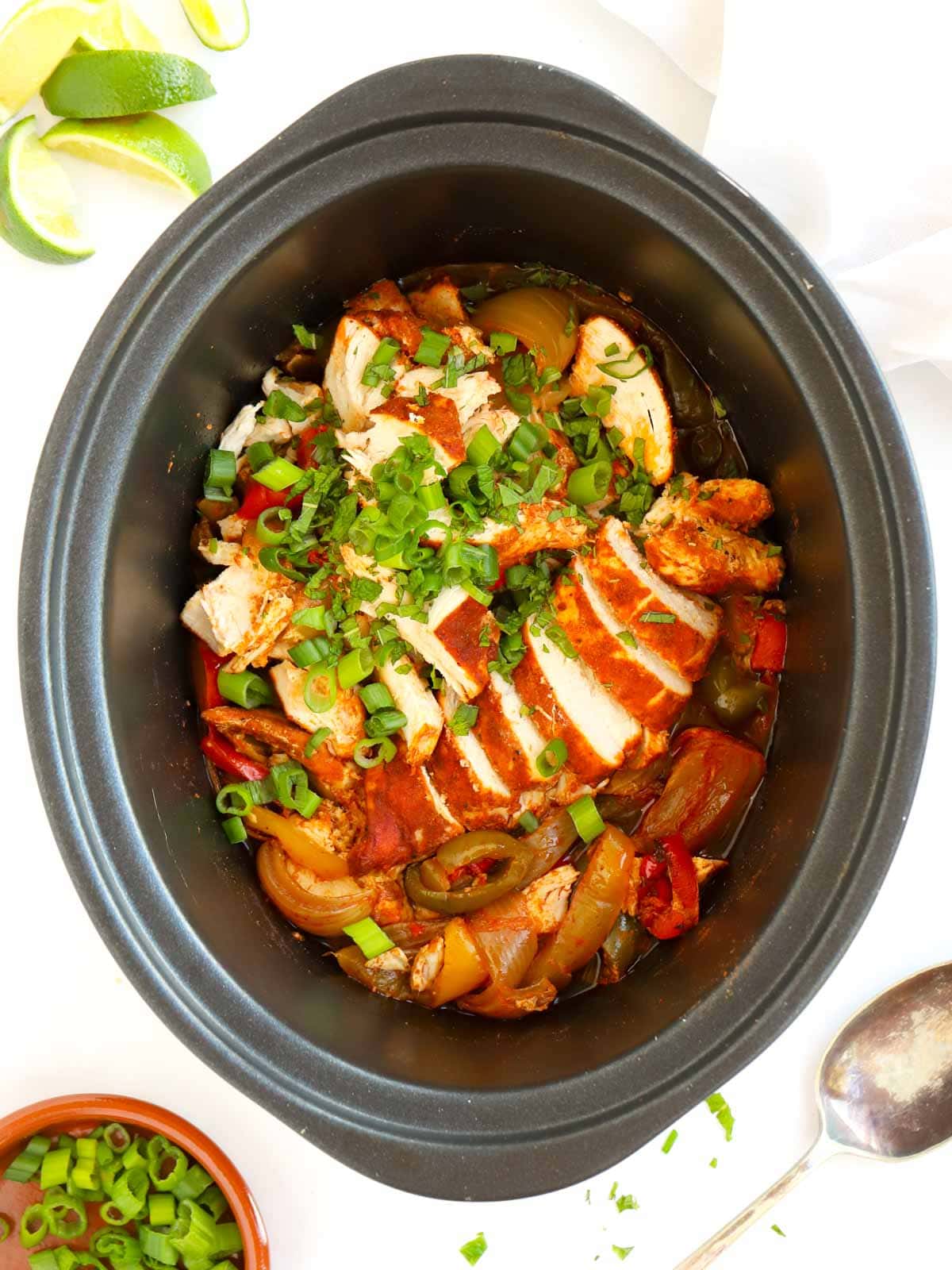 chicken fajitas in the slow cooker