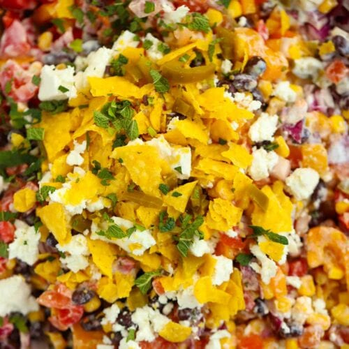close up of Mexican Salad ingredients