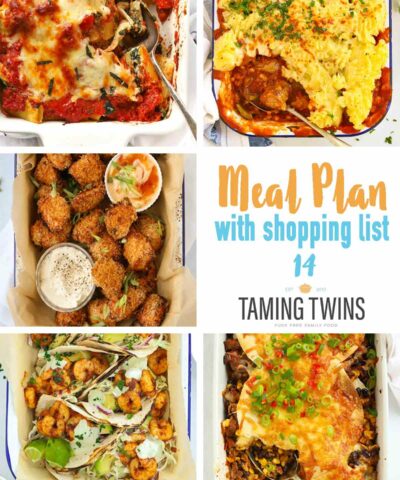 A collage of the 5 recipes included in meal plan 14.