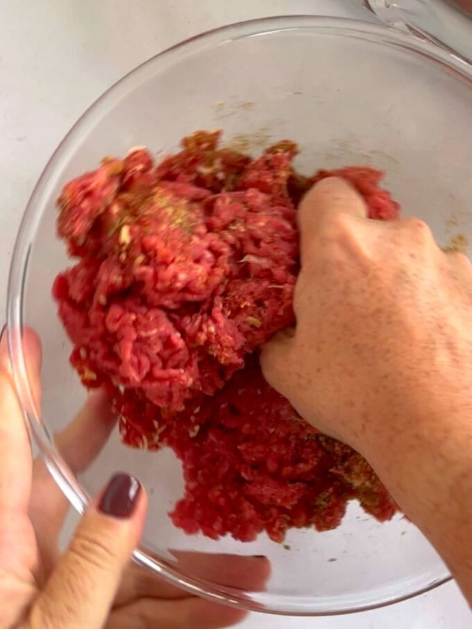 Step 1 of how to make a homemade doner kebab with mince.