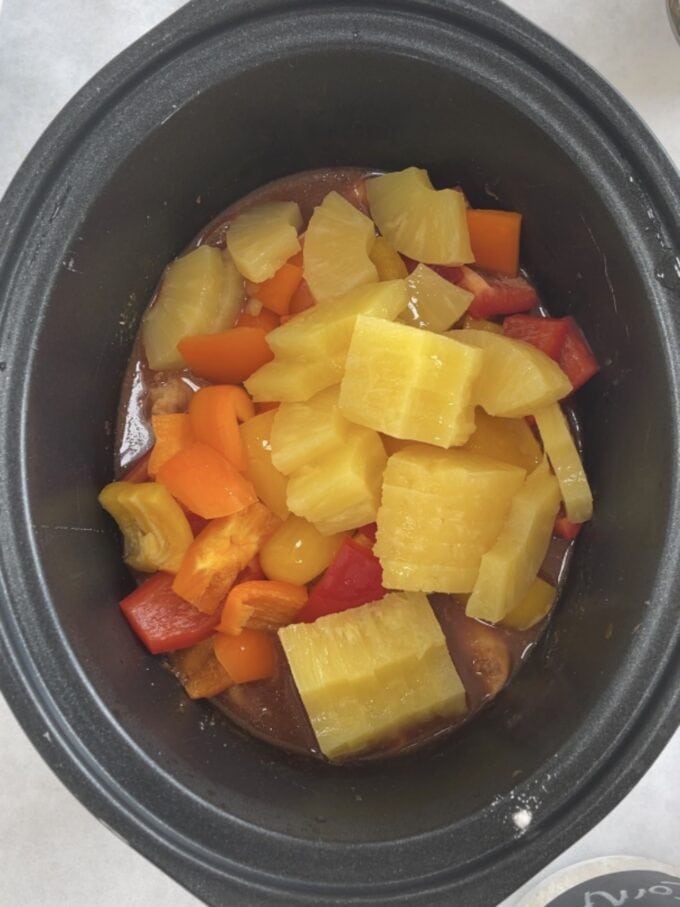 Slow Cooker Sweet and Sour Chicken recipe method step 2.