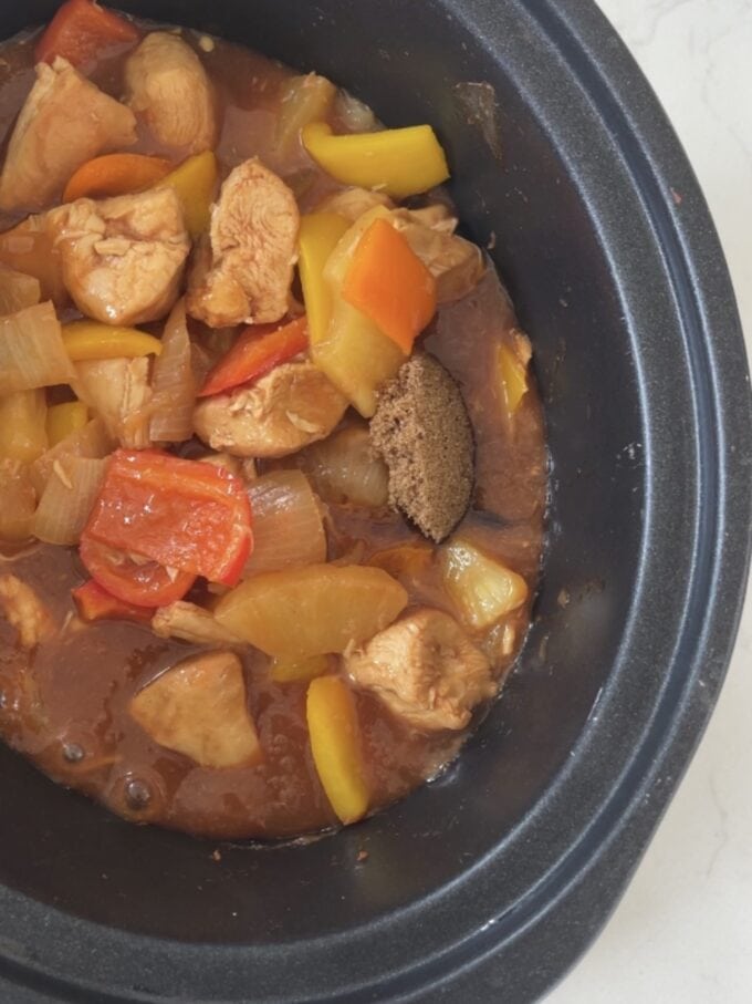 Slow Cooker Sweet and Sour Chicken recipe method step 4.