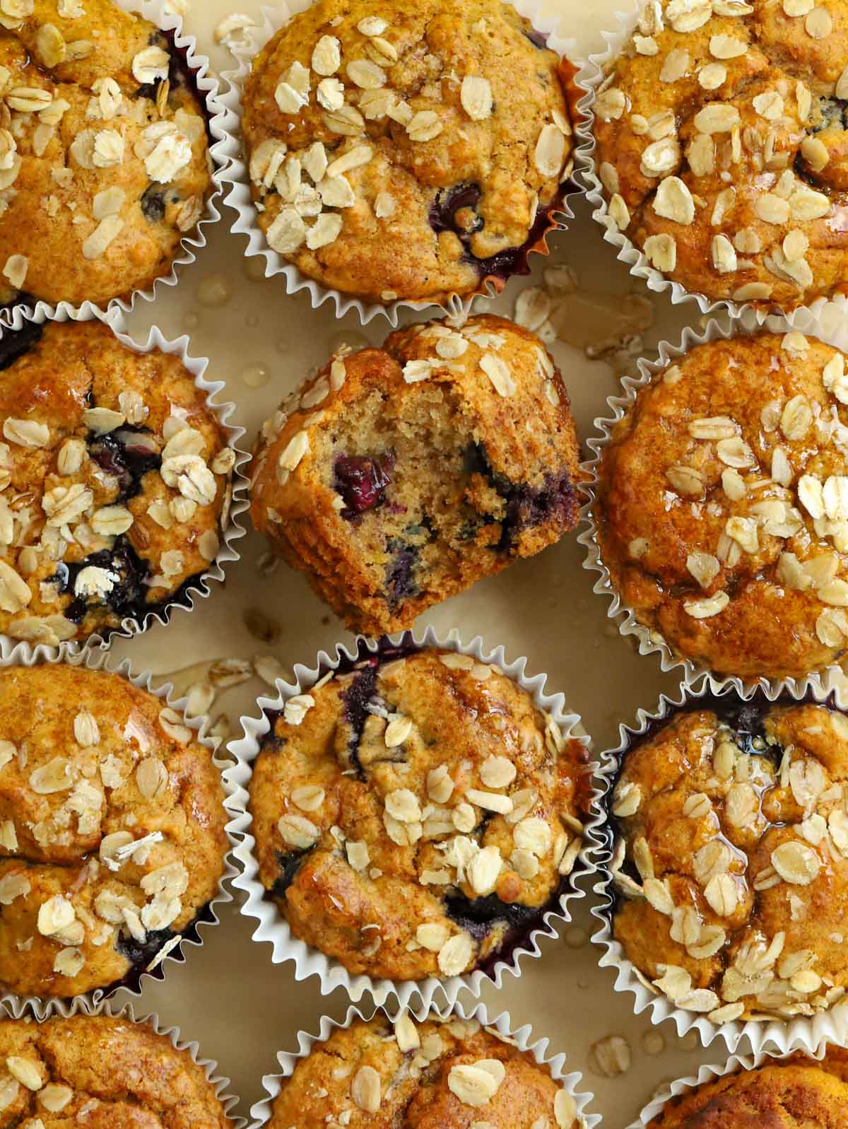 Twelve healthy breakfast muffins straight out of the oven.