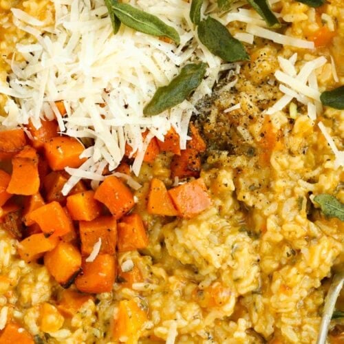 Vegetarian butternut squash risotto recipe.