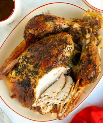 Roast turkey on the Christmas dinner table.