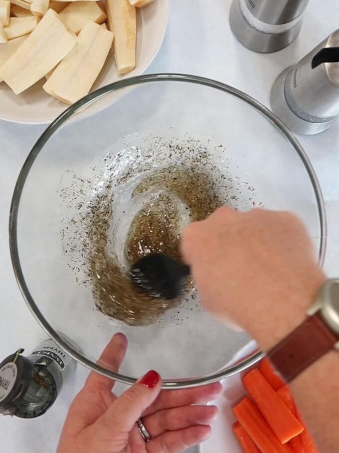 How to make Honey Roasted Carrots and Parsnips Step 1.