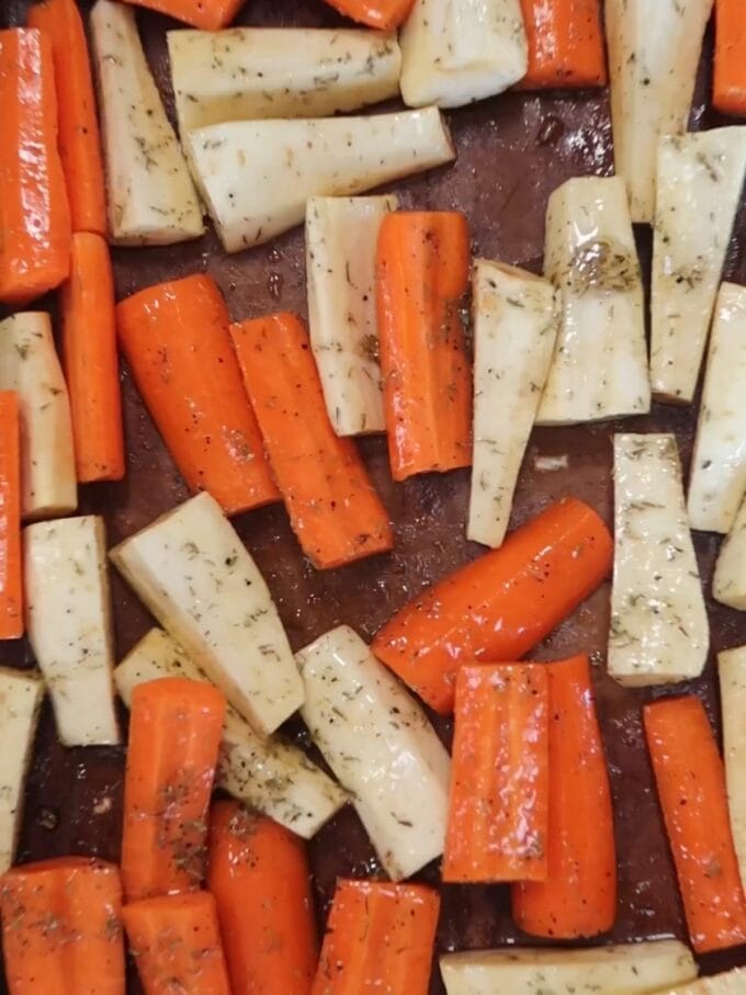How to make Honey Roasted Carrots and Parsnips Step 2.