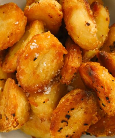 Easy Roast Potatoes straight out of the oven.
