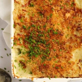 Weekly meal plan recipe for fish pie.