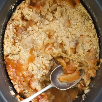 Apple Crumble made in a slow cooker.