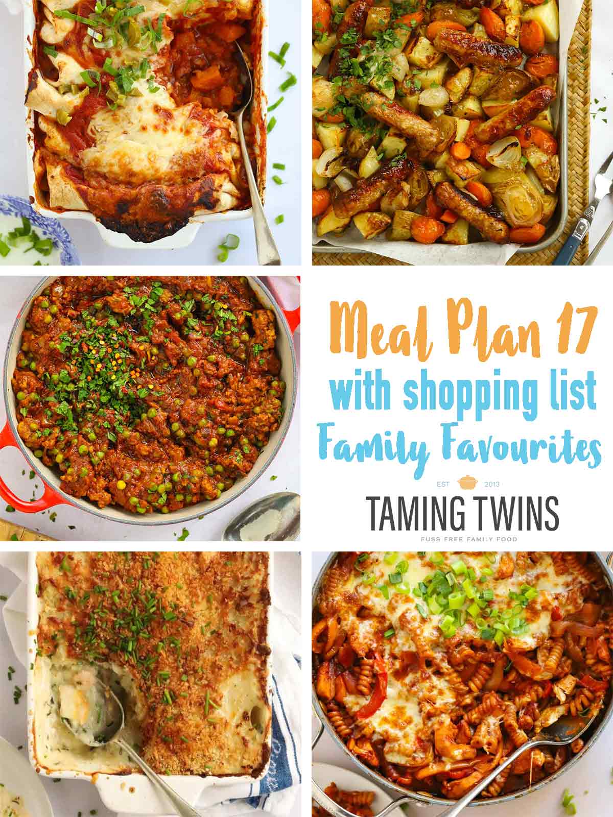 A collage showing meal plan recipes from Meal Plan 17.