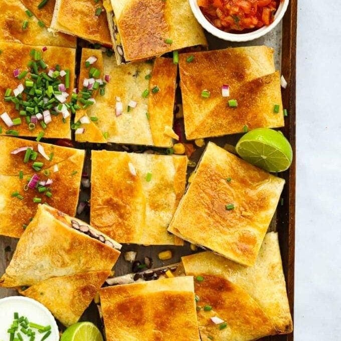 GIANT Baked Chicken Quesadilla {One Pan}