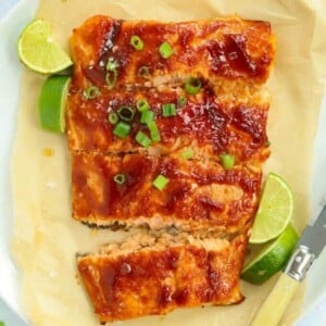 Baked Hone Glazed BBQ Salmon Recipe.