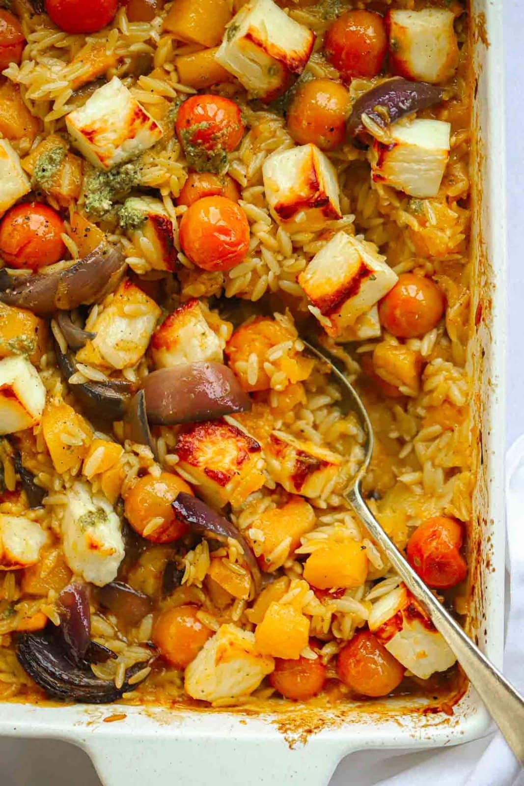 Halloumi & Butternut Squash Orzo Bake