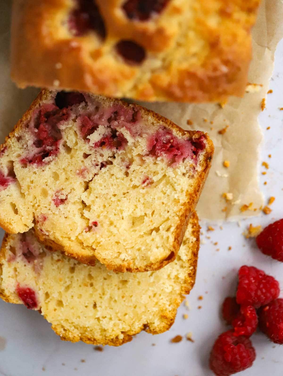 Slices of yoghurt cake.