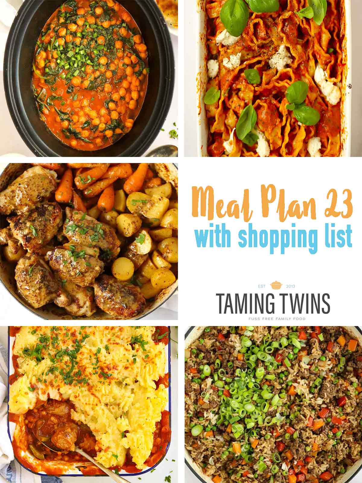 Five recipes included in Meal Plan 23.