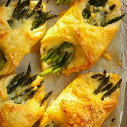 Cheese and Asparagus Puff Pastry Nibbles.
