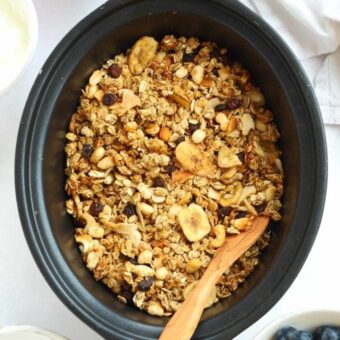 Healthy granola recipe made in the slow cooker.