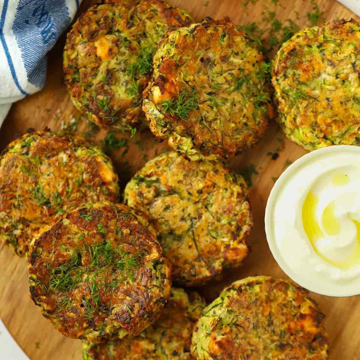 Easy Courgette Fritters {with Feta Cheese}-image
