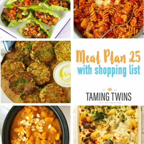 Collage of 5 recipes for meal plan 25