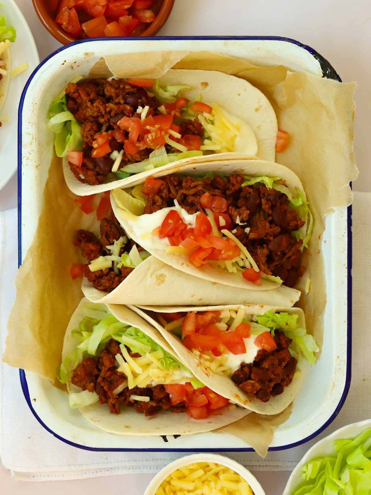 Easy Beef and Rice Soft Tacos with White Rice