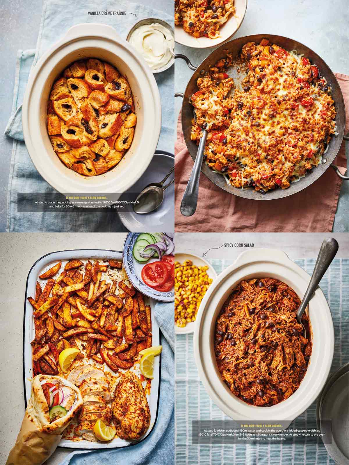 Collage of recipes from What's for Dinner by Sarah Rossi.
