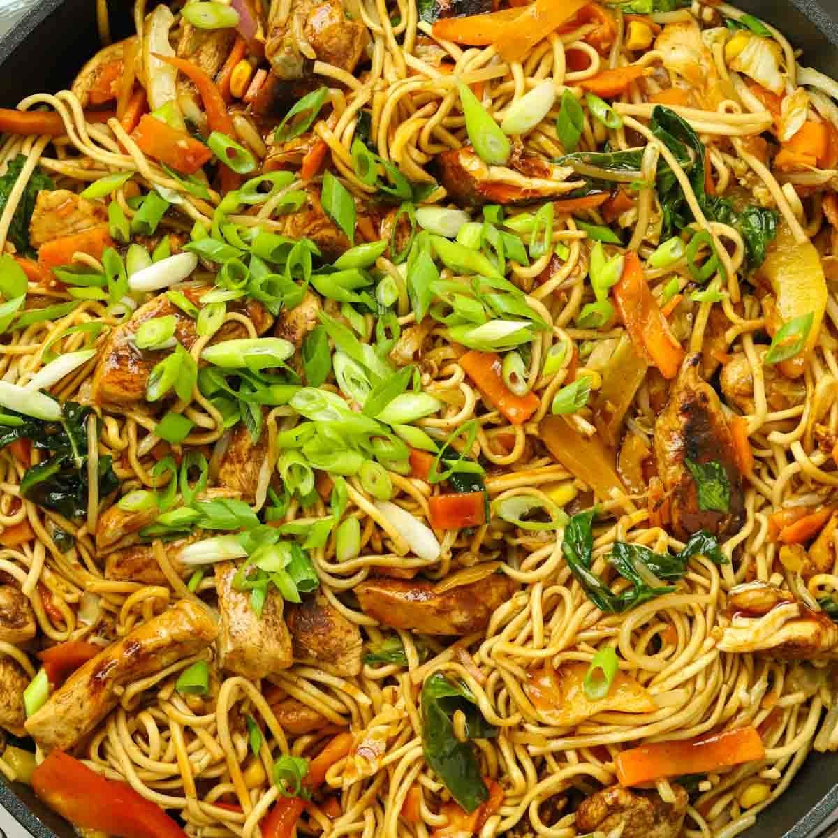 Easy Chicken Chow Mein {One Pot}-image