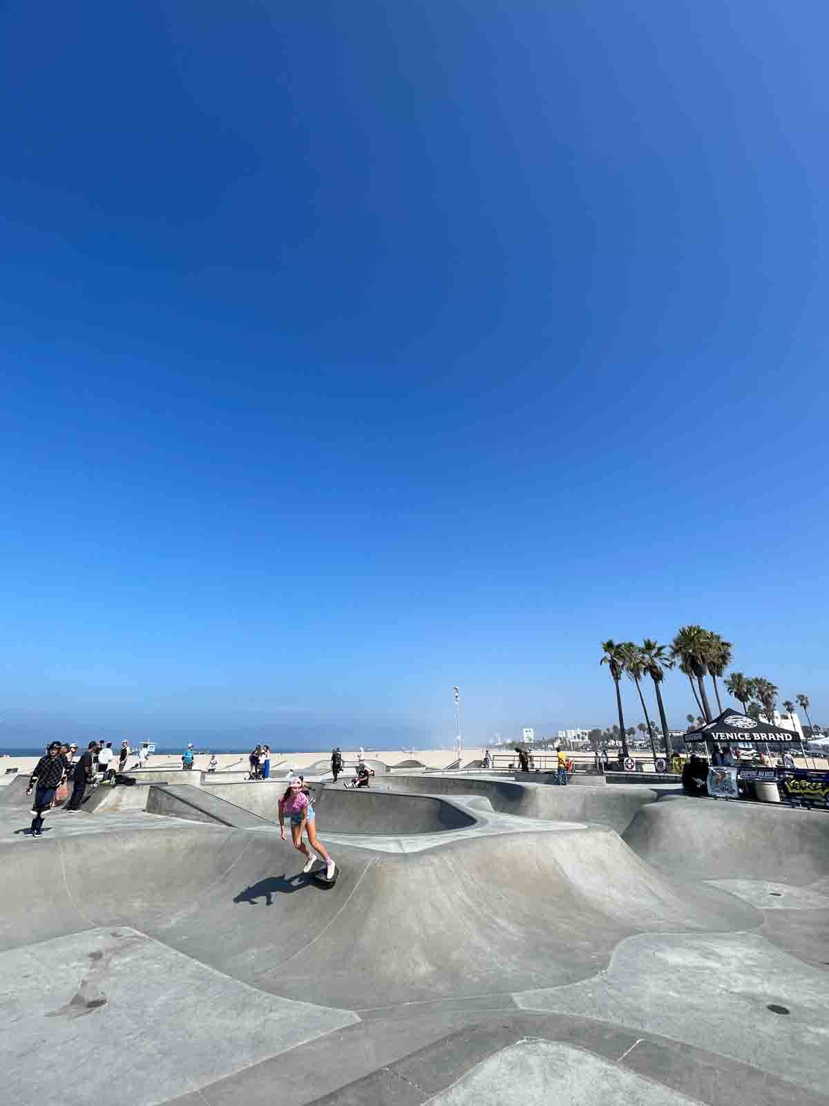 Skateboarders on Venice beach.