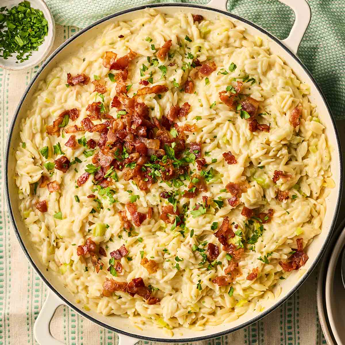 Bacon and Leek Orzo